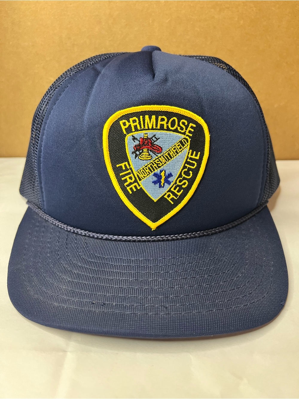 Primrose Fire Rescue Navy Mesh Trucker Hat Vintage